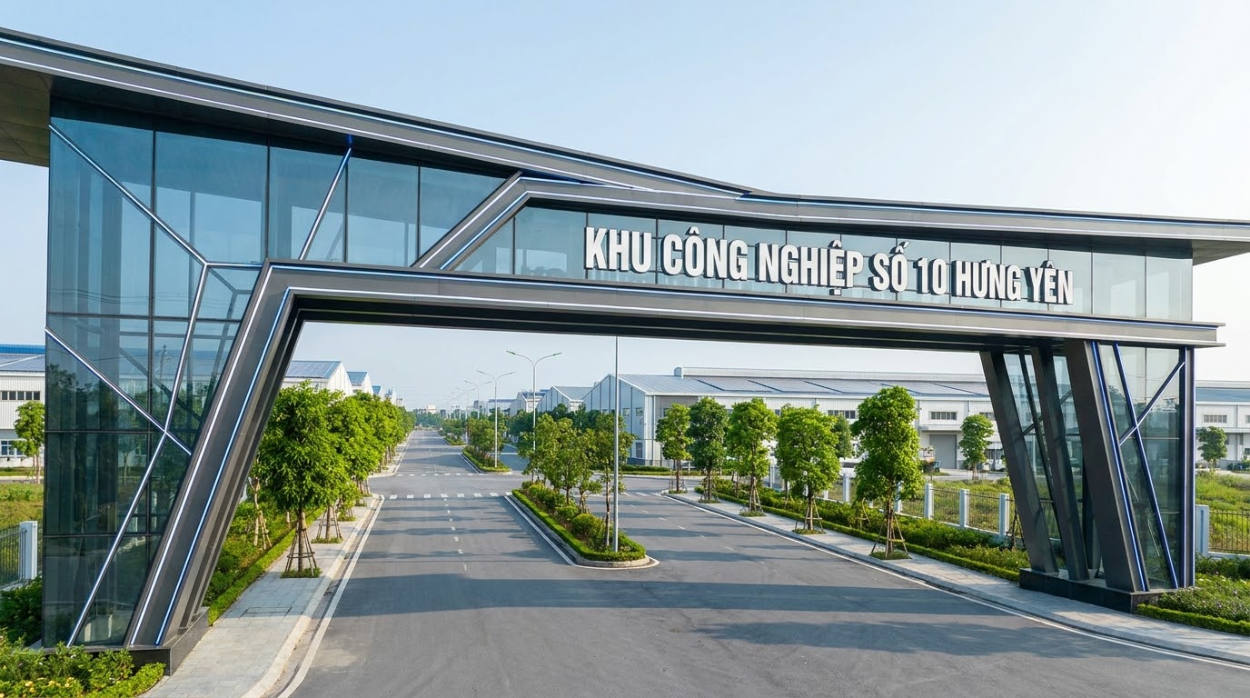 cổng chào cụm công nghiệp số 10 Quang Vinh Hưng Yên